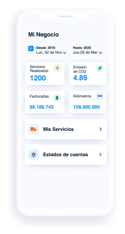 app CamiónGO administra tu usuario